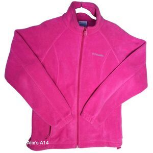 Columbia‎ Jacket Womens Small Pink Fleece Long Sleeve Full Zip Outdoors Casual